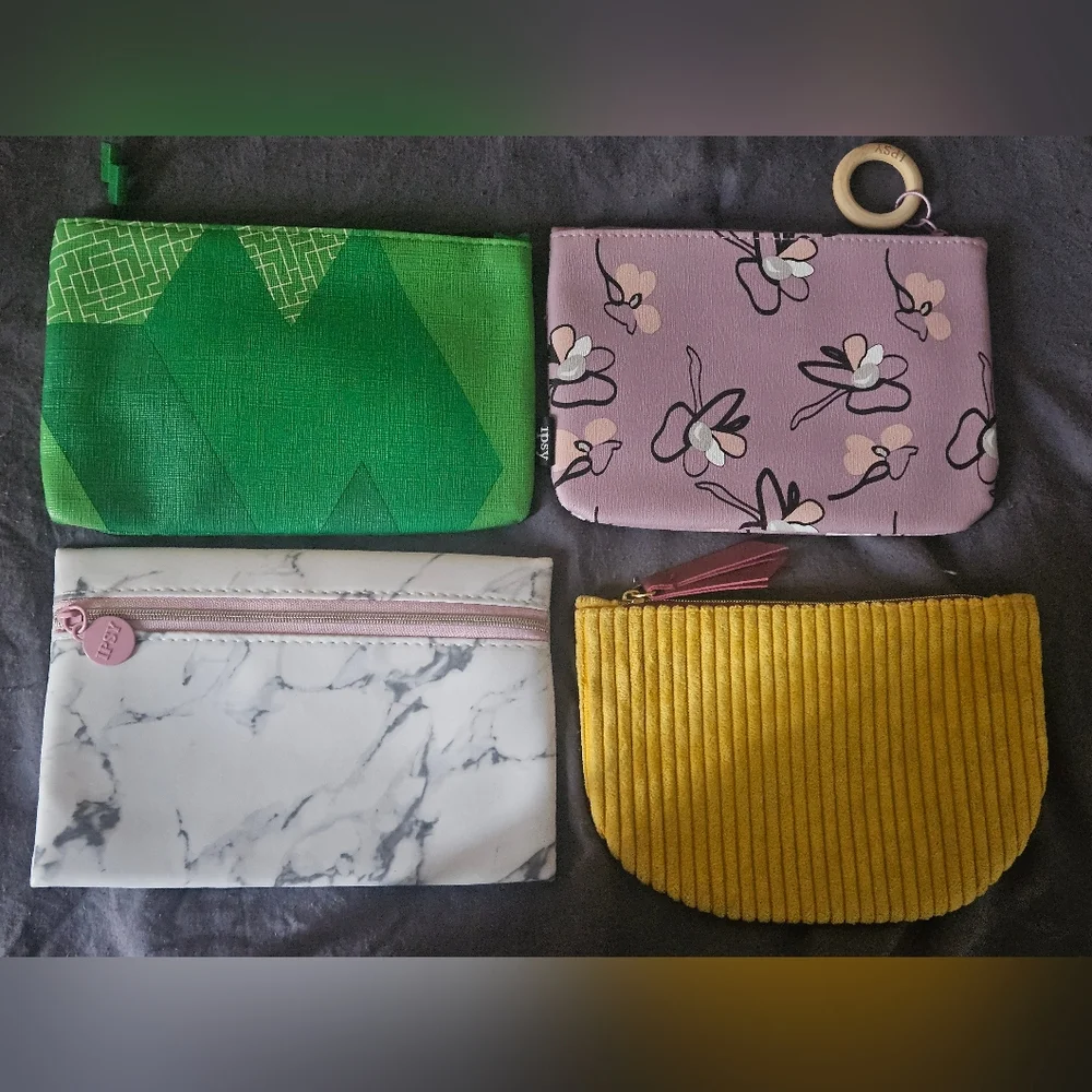4 ipsy makeup/travel bags